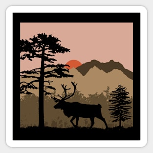 Caribou Sunset Sticker